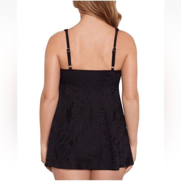 Swim Solutions Women's Tummy-Control Swim Dress One Piece Swimsuit Black Size 8 - Picture 3 of 9